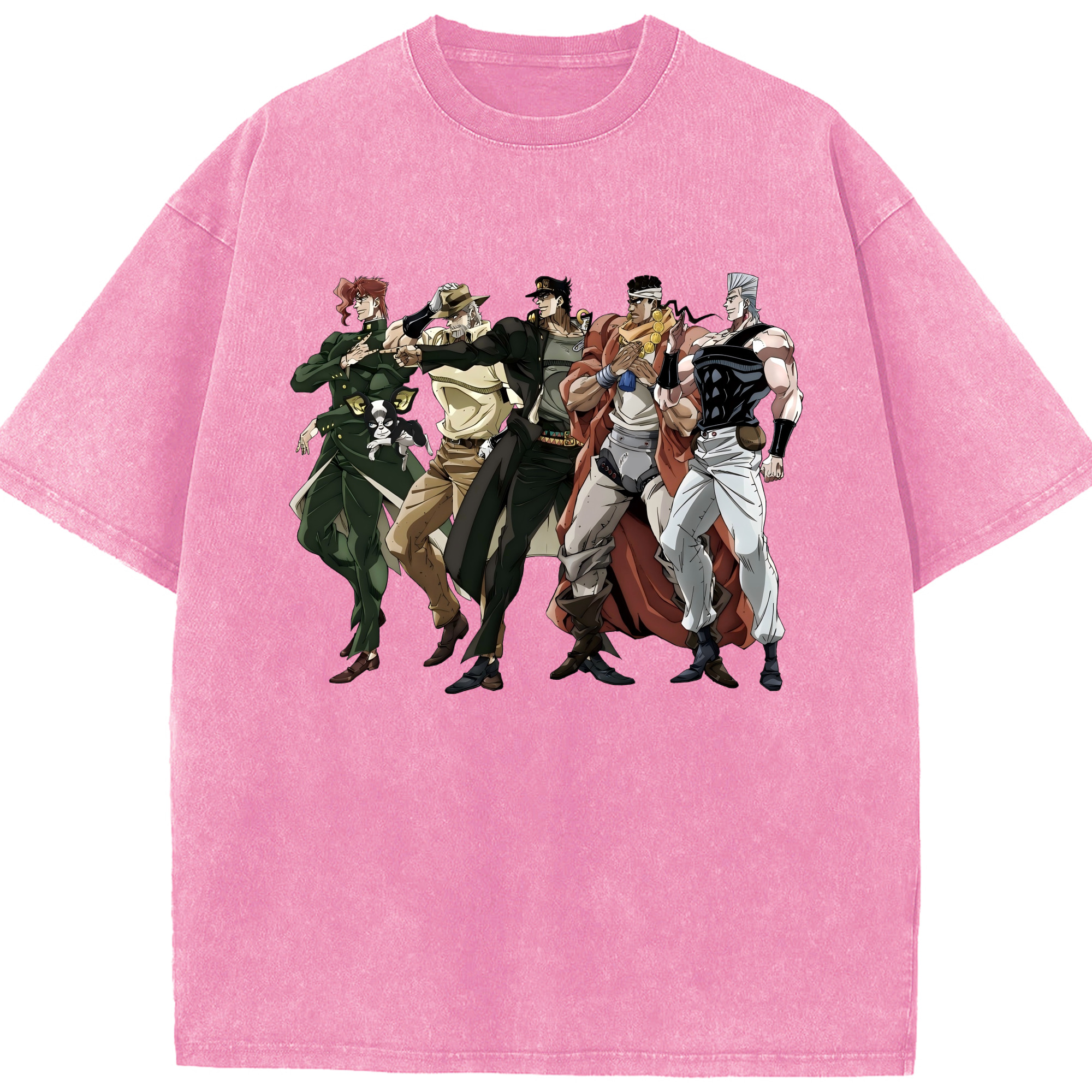 （画像用） ジョジョの奇妙な冒険 JoJo's Bizarre Adventure 綿100% ヴィンテージ風 半袖Tシャツ（フロントプリント）